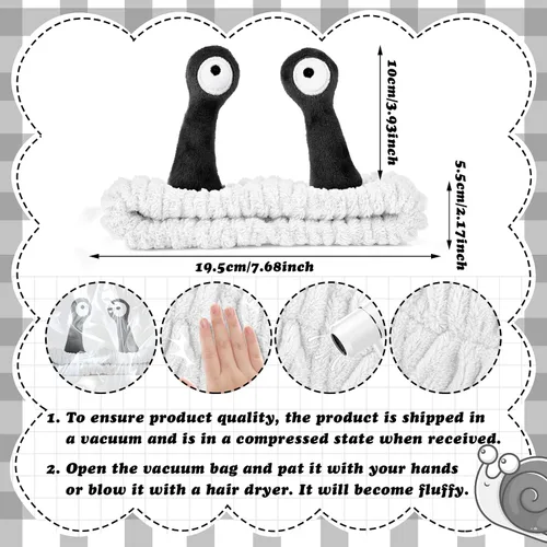 Miniatura 2 de Sibba Diadema de lavado facial, diademas de caracol, bandas para el cabello de spa, diademas de maquillaje, lindas diademas de forro polar coral