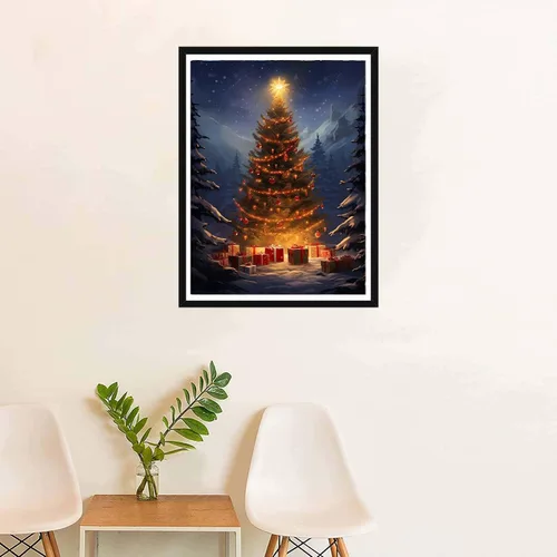Miniatura 4 de SKRYUIE Kits de pintura de diamantes para árbol de Navidad 5D, kits de arte de diamantes para adultos, taladro redondo completo, punto de cruz