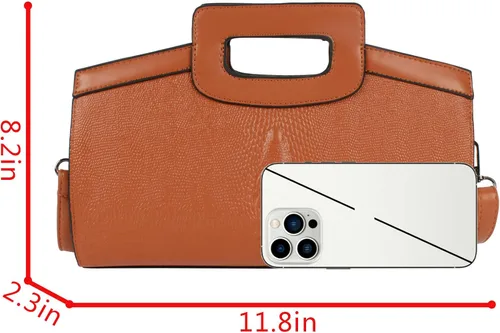 Miniatura 7 de ZLMBAGUS - Bolso de mano para mujer, diseño vintage con solapa y asa, de piel sintética, para llevar al hombro