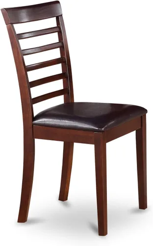 Miniatura 5 de East West Furniture HLML5-MAH-LC - Juego de mesa de comedor de 5 piezas para 4 personas, incluye una mesa de cocina redonda con pedestal y 4 sillas