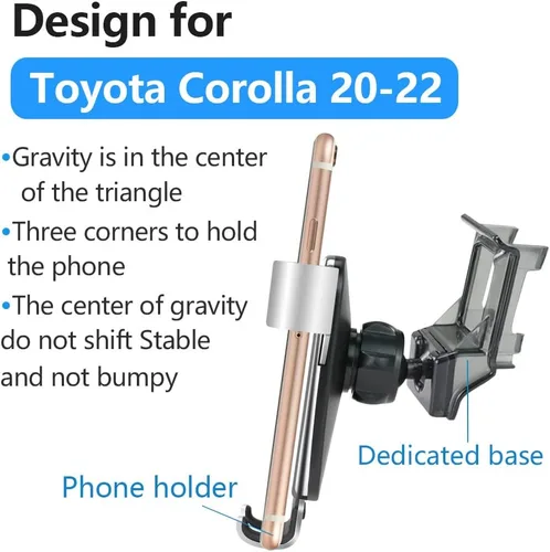 Miniatura 6 de LUNQIN - Soporte de teléfono de coche para Toyota Corolla 2020 2021 2022 2022 2023 2024 2025 2026 y Corolla Cross 2022-2026 Accesorios interiores