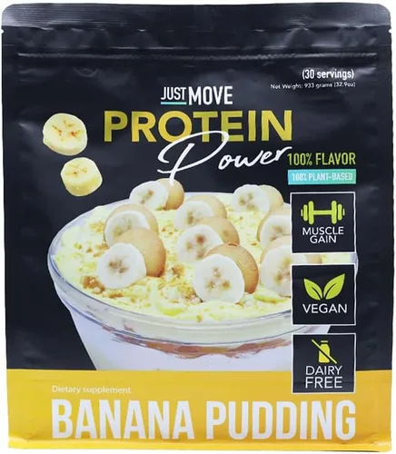 Miniatura 10 de Just Move Protien - Proteína de Pudín de Plátano - Vegana (a Base de Plantas), Orgánica, Sin Lácteos, Sin Soja, Sin Gluten, Keto, Sin Maní, 20g