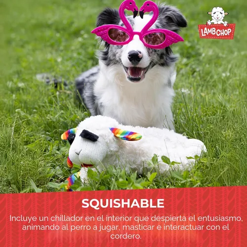 Miniatura 4 de Multipet Lamb Chop Juguete de Peluche para Perros - Juguete Chirriante para Todos los Perros - Peluche Extra Suave - Animal de Peluche