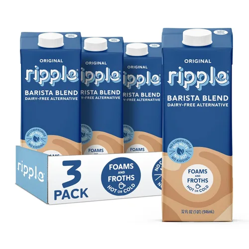 Miniatura 12 de Ripple Leche no láctea, original, leche vegana con proteína de guisante de 0.28 oz, cartones de porción individual estables para llevar, sin OMG, a