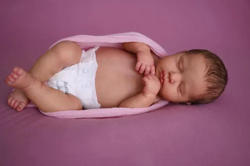 Miniatura 3 de cosheng Muñecas de bebé recién nacido de silicona de cuerpo completo de 20 pulgadas, muñeca realista de bebé recién nacido, juguete para dormir