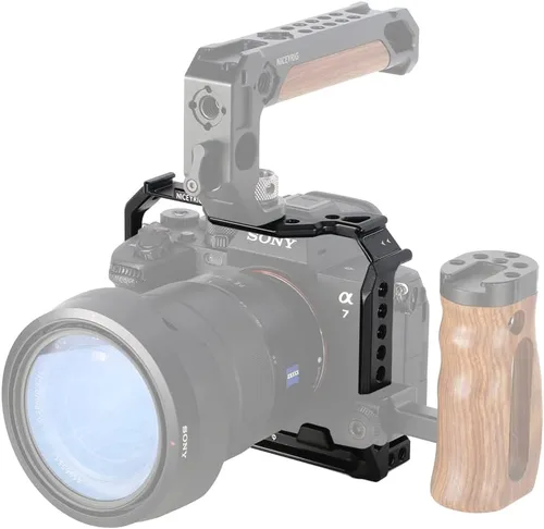 Miniatura 8 de NICEYRIG Jaula compacta para Sony Alpha 7V / 7R V/Alpha 7 IV/Alpha 7S III con riel NATO doble zapata fría - 497