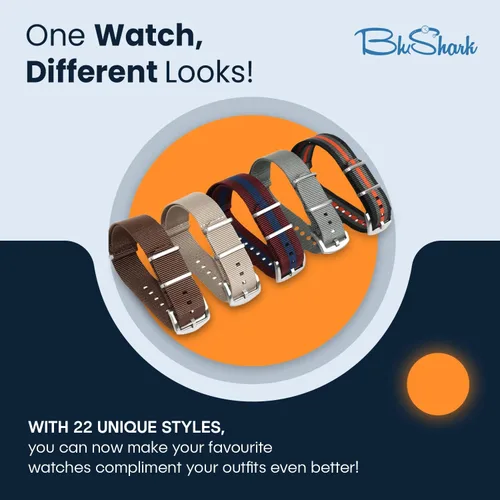 Miniatura 3 de BluShark La correa para reloj de nailon de alta calidad original, varios tamaños y estilos