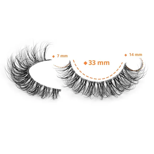 Miniatura 3 de JIMIRE - Paquete de 7 pares de pestañas postizas Demi-wispies de visón sintético con banda transparente, rusas, aspecto natural, suave y ligero, 0.5