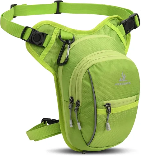 Miniatura 14 de Peicees Bolsa de Pierna con Espacio Expandible para Muslo, Bolsa de Cadera Impermeable para Montar en Motocicleta y Bicicleta al Aire Libre, Bolsa
