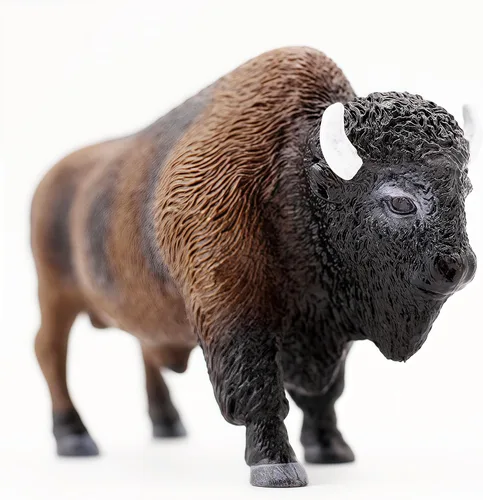 Gemini&Genius Figura de bisonte norteamericano, figura de acción de toro, juguete de juego de vida silvestre para niños, pintado a mano, juguetes