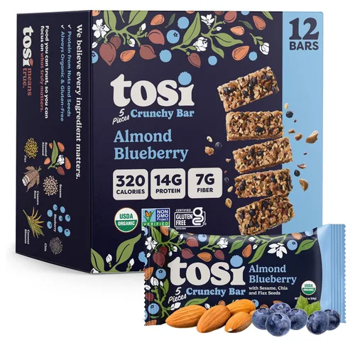 Miniatura 10 de Tosi Organic SuperBites Snacks veganos, 2.4 onzas (paquete de 12), sin gluten, Omega 3s, barras de proteína vegetal con lino y semillas de chía