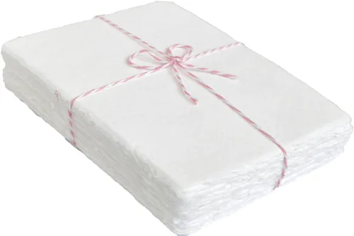 Miniatura 7 de Papel de algodón hecho a mano con borde envejecido de papel de trapos de algodón reciclado para tarjetas postales, invitaciones, manualidades y 6 x
