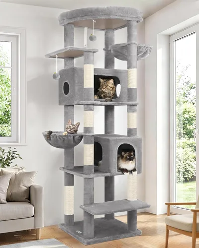 Miniatura 8 de Globlazer Árbol para gatos resistente, torre resistente de 74 pulgadas para gatos grandes y adultos, árbol grande para gatos con 7 postes rascadores