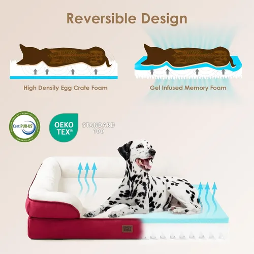 Miniatura 155 de EHEYCIGA – Cama ortopédica impermeable para perros pequeños, de espuma viscoelástica tipo caja de huevos, con bordes elevados y base antideslizante