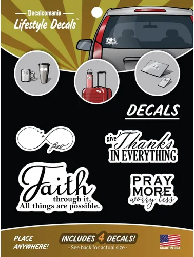 Miniatura 6 de Calcomanías de Nuestra Señora de Guadalupe para coche, camión, tableta, vaso, juego de 3 calcomanías católicas blancas de 3 y 6 pulgadas, calcomanía