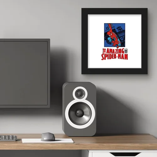 Miniatura 6 de Trends International Gallery Pops Marvel Spider-Man - Arte de pared increíble Spider-Man con foco retro, versión enmarcada negra, 12 x 12 pulgadas