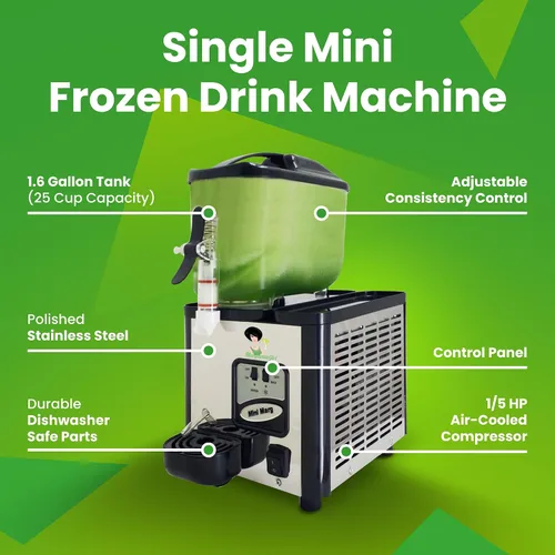 Miniatura 4 de Margarita Girl Máquina de bebidas congeladas congeladas de un solo tazón, modelo versátil de alta capacidad con un tazón de 1.6 galones, hace 25