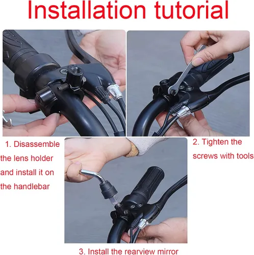 Miniatura 7 de Espejos para cuatrimoto, espejos de motocicleta, 360 grados tipo bola, espejo retrovisor lateral para manillares, bicicleta, motos de nieve