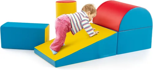 Miniatura 10 de Costzon 5 piezas de juguetes de escalada para niños pequeños, estructura de juego de bloques de espuma suave, escaladores para el desarrollo Rosa