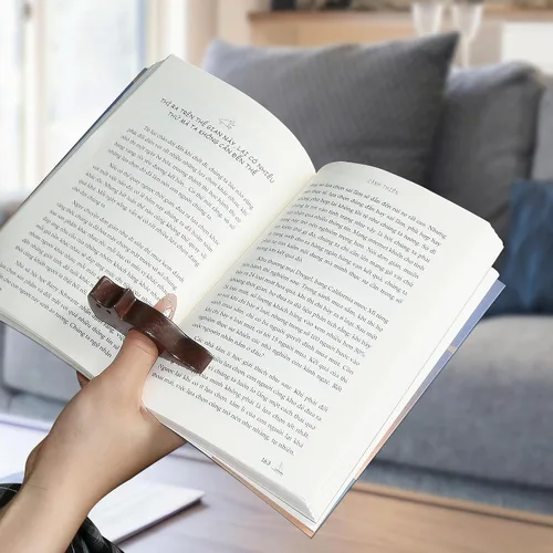 Miniatura 9 de Sujetapáginas con Diseño de Gato, Soporte de Libro de Madera de Nogal con Acabado Liso para Lectura, Regalo Ideal para Lectores y Accesorios