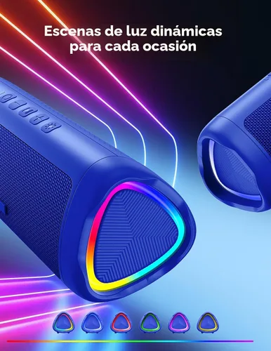 Miniatura 3 de Altavoz Bluetooth, sonido HD de 20 W, inalámbrico portátil, IPX5 impermeable, hasta 24 horas de reproducción, TWS, para hogar, fiesta, exterior, Azul