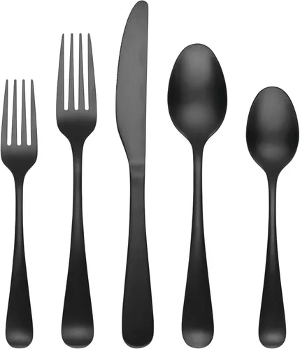 Miniatura 11 de Cambridge Silversmiths Rhiannon Black Satin - Juego de cubiertos de 20 piezas, servicio para 4 Negro