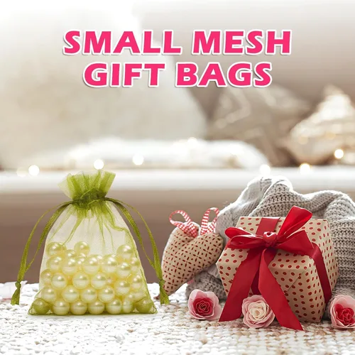 Miniatura 6 de ANZNKU Paquete de 50 bolsas de organza multicolor de 3 x 4 pulgadas, mini bolsas de regalo para regalos de Pascua, día de la madre, bolsa de joyería