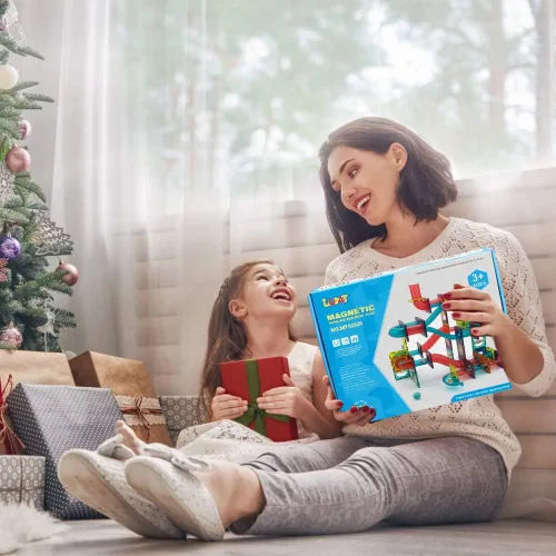 Miniatura 7 de Azulejos magnéticos, bloques magnéticos de tubo de 125 piezas para niños pequeños, juguetes de imanes transparentes 3D, juguete STEM para niños