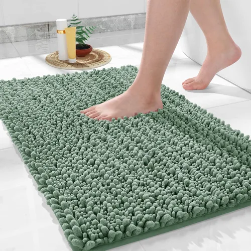 Miniatura 74 de Yimobra Alfombras de Baño Antideslizantes Lavables - Alfombra de Baño de Chenilla Ultra Suave Absorbente, Alfombra Peluda de Secado Rápido para Negro