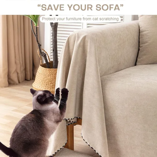 Miniatura 5 de Foreate Fundas impermeables para sofá para mascotas, fundas lavables para sofá seccional para 3 cojines - Protector para sofá a prueba de arañazos