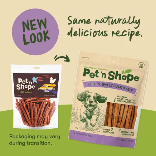 Miniatura 3 de Pet 'n Shape Chik 'n Sweet Potato Stix – Hecho y obtenido en los Estados Unidos – Golosinas naturales saludables para perros, 28 onzas