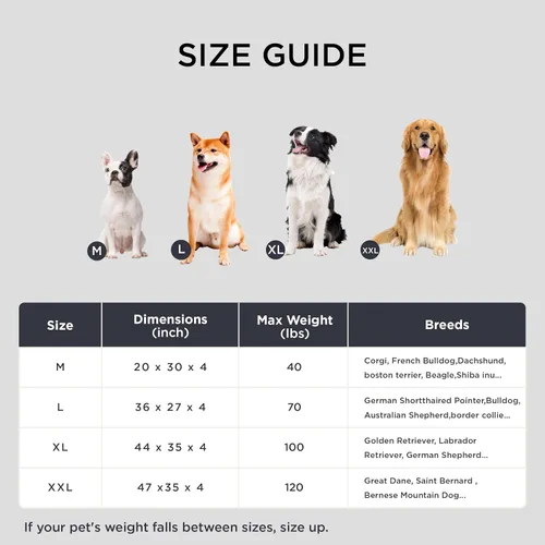 Miniatura 6 de Bedsure Camas para Perros de Tamaño Grande - Colchón de Cama para Mascotas Lavable con Tela Oxford, Cojín de Almohada para Mascotas para Jaula, Gris
