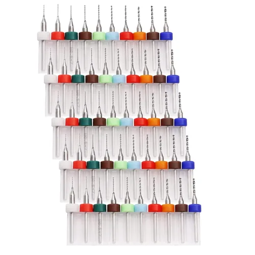 Miniatura 6 de Juego de 50 brocas micro para Dremel, brocas de carburo de tungsteno de acero de 0.3mm-1.2mm con flauta en espiral para PCB de circuito impreso