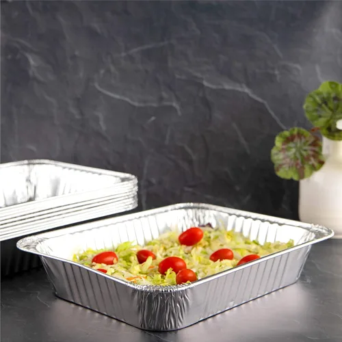 Miniatura 5 de PLASTICPRO Bandejas desechables de papel de aluminio de 9 x 13, tamaño medio profundo, para mesa de vapor y hornear - Utensilios de cocina perfectos