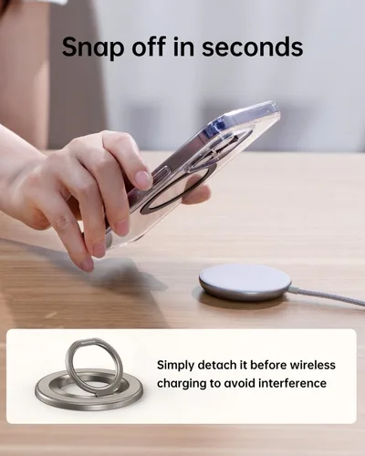 Miniatura 8 de SYNCWIRE Soporte de Anillo Magnético para Teléfono para MagSafe, Soporte de Agarre para Teléfono Celular con Rotación de 360°, Anillo para Dedo