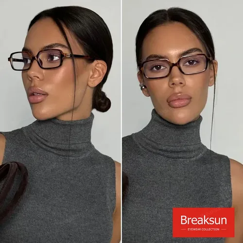 Miniatura 2 de Breaksun Gafas Retro Rectangulares para Mujeres y Hombres, Gafas Pequeñas Cuadradas con Bloqueo de Luz Azul, Anteojos Vintage
