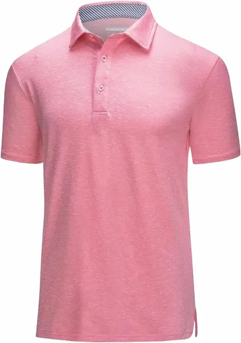 MAGCOMSEN Camisas de golf tipo polo de manga corta para hombre, 3 botones, absorben la humedad, camisetas atléticas casuales con cuello