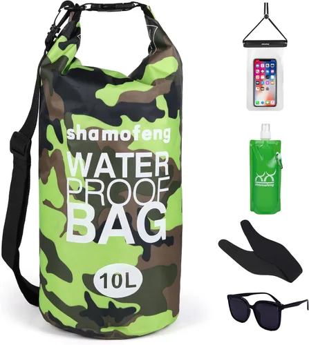 Miniatura 8 de Bolsa seca impermeable de 5L/10L/15L/20L/30L Mochila de almacenamiento en seco con funda para teléfono, botella de agua plegable, gafas de sol, Azul