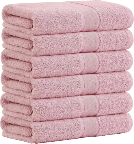 Miniatura 22 de Aibaser Toallas de baño, 27 x 54 pulgadas, naturales, ultra absorbentes, para baño, viajes, gimnasio, ducha y spa (juego de 6 piezas) (azul)