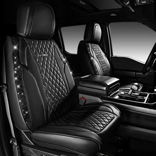 Miniatura 10 de Car Pass Funda de asiento, cuero napa rosa, asientos delanteros, impermeable, resistente, antideslizante, universal para el 95% de automóviles, SUV