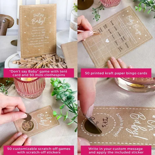 Miniatura 5 de Kate Aspen Juego de tarjetas de consejos para bebés y baby shower de arcoíris boho (juego de 50)