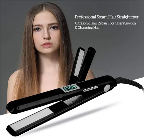 Miniatura 7 de Plancha de pelo infrarroja mejorada para el cuidado del cabello, plancha plana fría, reparación profesional del cabello dañado, para terapia