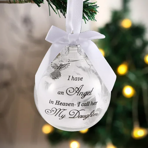 Miniatura 8 de Adornos Conmemorativos de Navidad Bola de Plumas Transparente, Bola de Impresión Boca Abajo 8cm/3.15'' Regalo de Duelo y Condolencia por la Pérdida