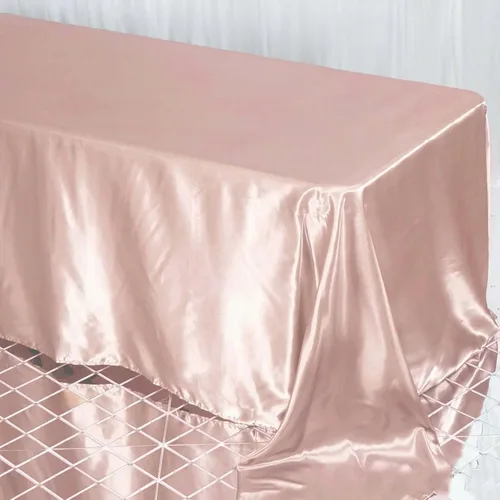 Miniatura 105 de Efavormart - Mantel rectangular de satén, 90 x 132 pulgadas, suave, oblongo, lavable, mantel decorativo de tela sedosa para bodas, fiestas, Plata