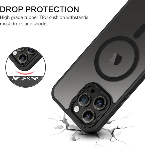Miniatura 4 de BENTOBEN Funda magnética para iPhone 13 Pro Max, [Compatible con MagSafe] translúcida mate esmerilada, antihuellas, delgada, a prueba de golpes