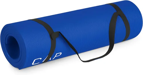 Miniatura 13 de CAP Barbell Colchoneta de yoga y ejercicio de alta densidad de 1/2 pulgada con correa Múltiples opciones Gris