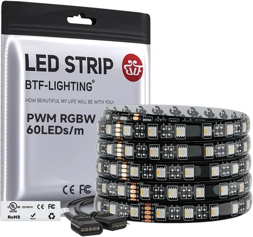 Miniatura 16 de BTF-LIGHTING Tira de luz LED IP68 impermeable para exterior RGBW 5050SMD RGB+Blanco cálido (3000K-3500K) 4 colores en 1 CC12V 16.4 pies 5m 60LED/m