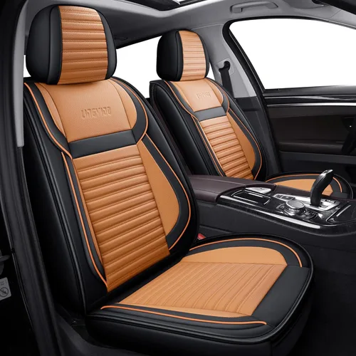Miniatura 8 de LINGVIDO Fundas de asiento de automóvil, transpirables e impermeables, de piel sintética para autos, SUV, camiones, sedán, funda de asiento