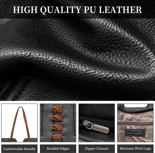 Miniatura 3 de Montana West Bolso de mano para mujer con asa superior, bolso de hombro de gran