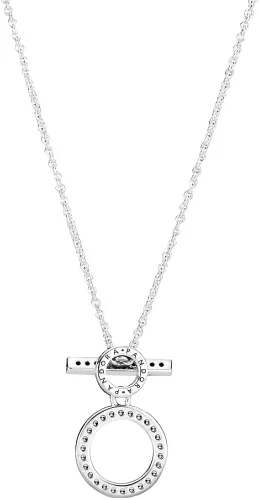 Miniatura 3 de PANDORA Barra en T de doble aro, CZ transparente, Metal